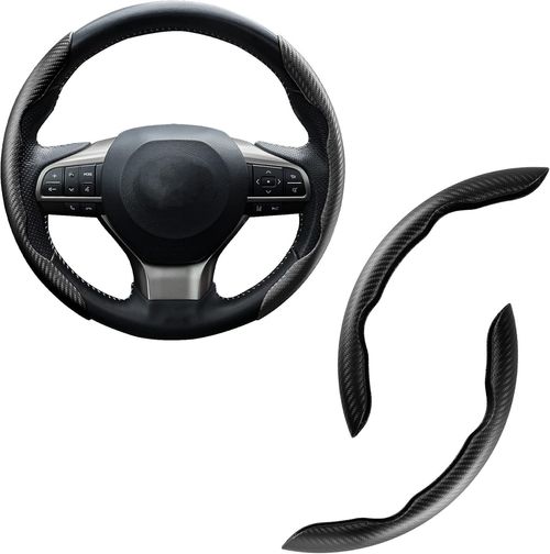 Carbon Fiber Silicone Anti-Slip Car Steering Wheel Cover Universal Fit
