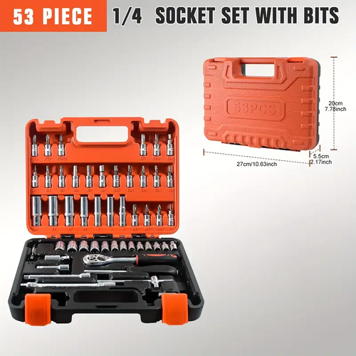 53-Piece Socket Ratchet Wrench Set