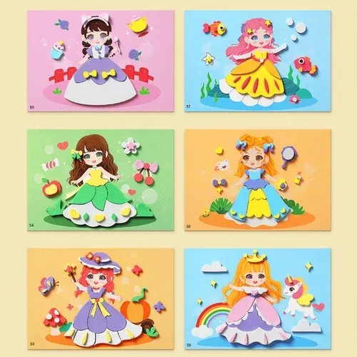 DIY handmade 3D stickers for children（36 pieces set ）