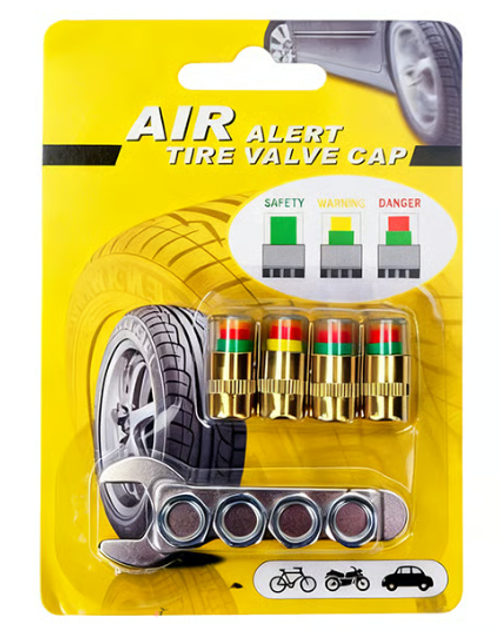 4Pcs Car Tire Pressure Monitor Valve Stem Caps