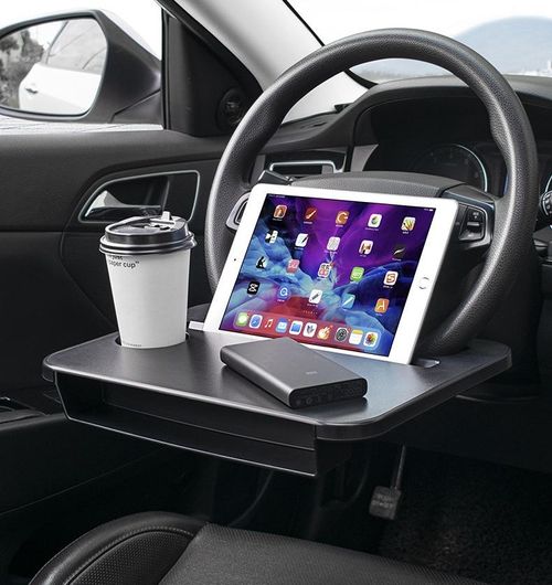 2-in-1 Car Steering Wheel Desk & Seat Gap Organizer Tray