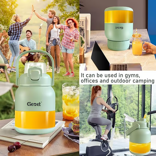 Portable Juice Mug with Double Lid