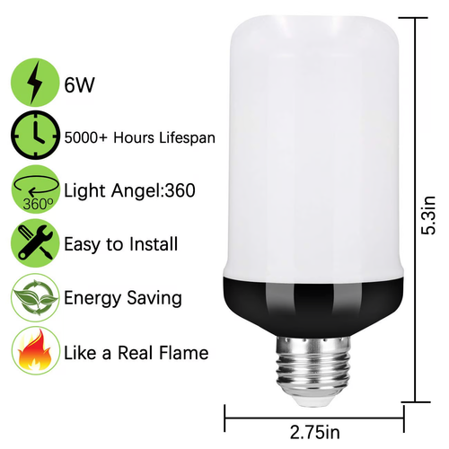 🔥LED Flame Light Bulb With Gravity Sensing Effect
