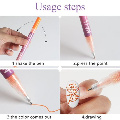 12 Colors Nail Art Pens Set – Create Beautiful & Precise Designs ✨