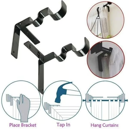 🔥 No Drill Curtain Rod Brackets Holders