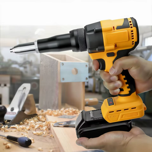 Cordless Brushless Rivet Gun with 3 Nose Sizes & Aluminum Rivets, Compatible with 20V MAX Batteries