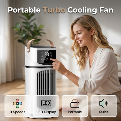 9-Speed Portable Turbo Cooling Fan