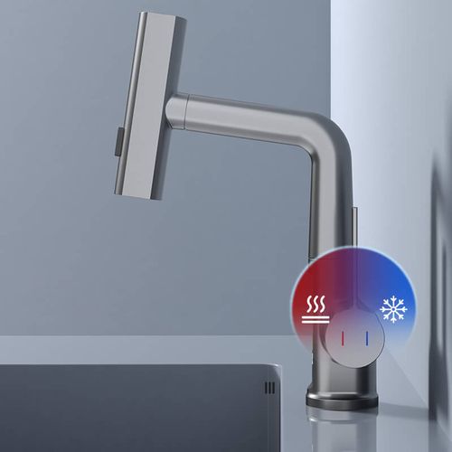 Lifting faucet with digital display