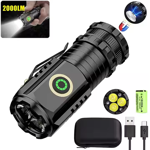 Hot-Selling Three-Eye Little Monster LED Flashlight Super Bright Long-Range Night Riding High Brightness Home Outdoor Use