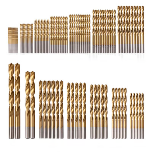💥Titanium Twist Drill Bit Set, 135° Tip High Speed Steel Bit Kit