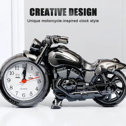 Creative Motorcycle Alarm Clock -Color： Black