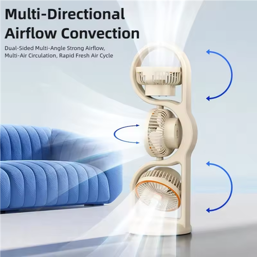 New Portable USB Rechargeable Three-Head Fan