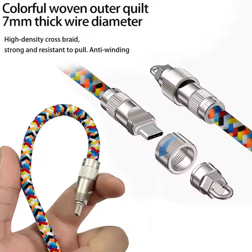 2 In 1 Universal Chain Lanyard Type C to Type-C PD 1.2M Fast Charger Cable Holder Chest Cell Phone Crossbody Strap phone cable