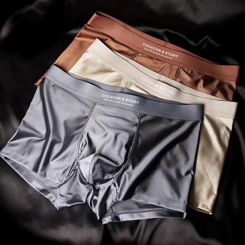 🔥🔥Men's Satin Ice Silk Briefs(3pcs)Size: XL