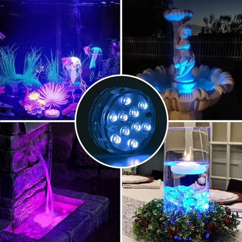 Submersible Waterproof Remote Control LED Lights for Pool（4 lights with 1 remote control）
