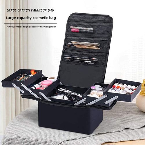 Large Makeup Carrying Train Case for Women, Travel Bag Storage Box