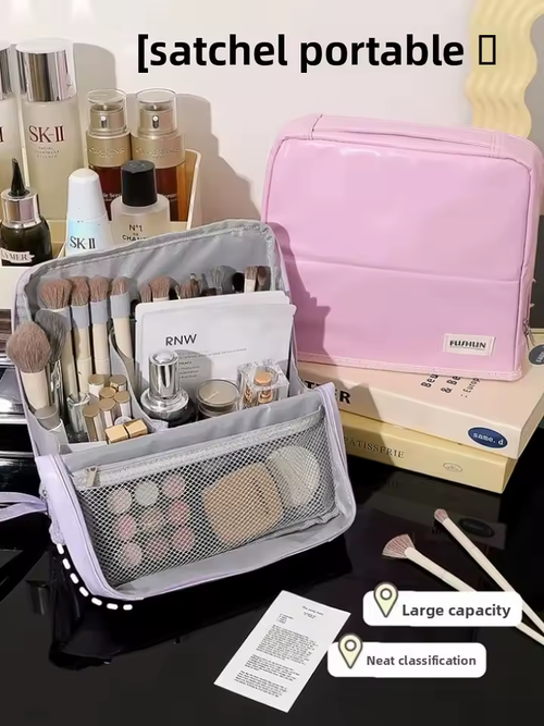 Standing Makeup Bag – Portable, Large Capacity