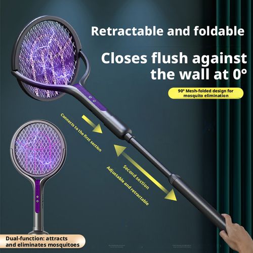 🔥4-in-1 foldable extendable electric mosquito swatter