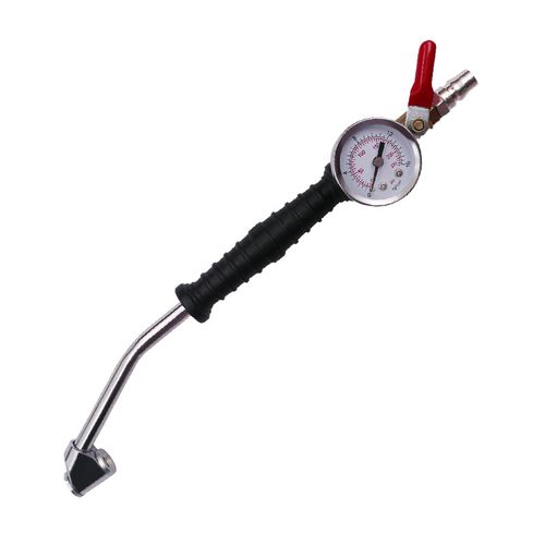 Tire quick inflator with valve and pressure gauge