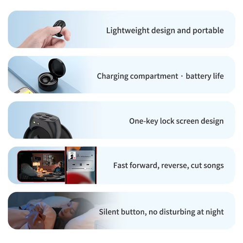 Remote Control Scroll Ring Page Turner Fingertip Video Controller Wireless BT Scrolling Ring Smart Ring for Phone