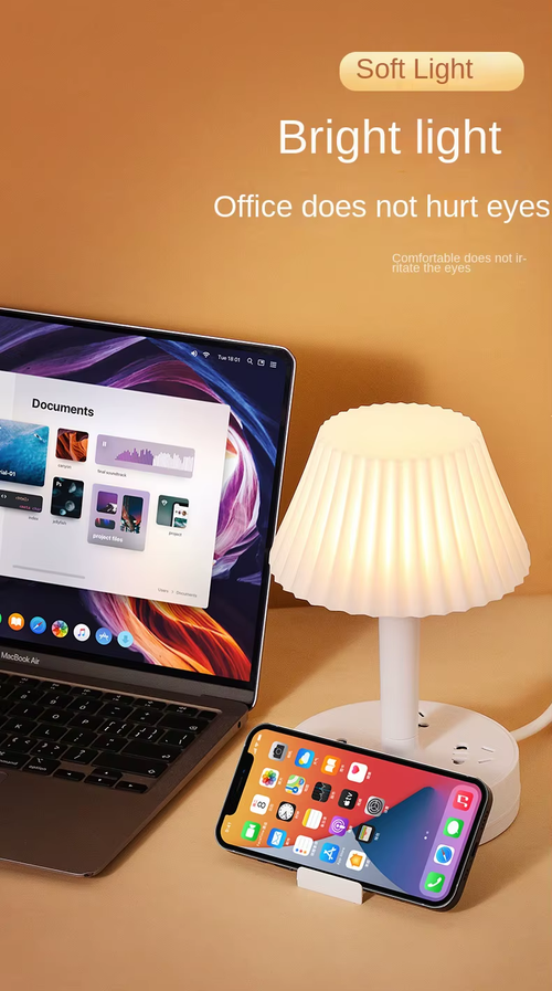 Power Strip phone Holder Outlets and multifunctional USB Charging Ports Overload Table light Lamp