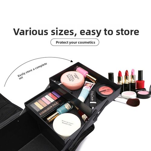 Large Makeup Carrying Train Case for Women, Travel Bag Storage Box
