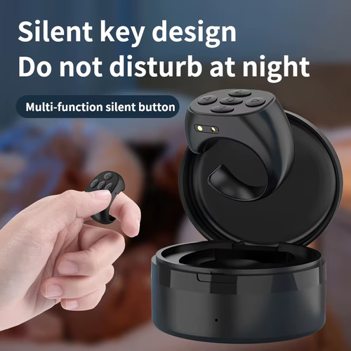 Remote Control Scroll Ring Page Turner Fingertip Video Controller Wireless BT Scrolling Ring Smart Ring for Phone