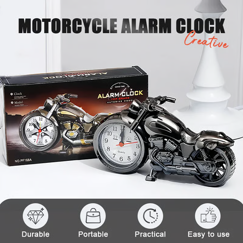 Creative Motorcycle Alarm Clock -Color： Black