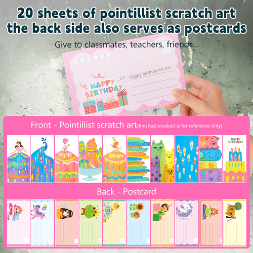 🎅35Pcs DIY Rainbow Scratch Art
