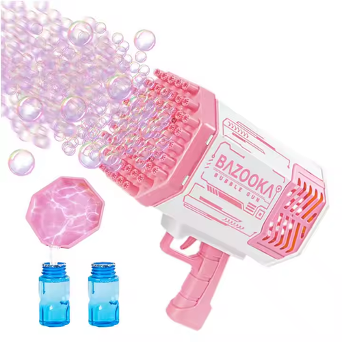 Automatic 69 Holes Launcher Rocket Blowing Bubble Gun MachineToy Electric Bubble toys