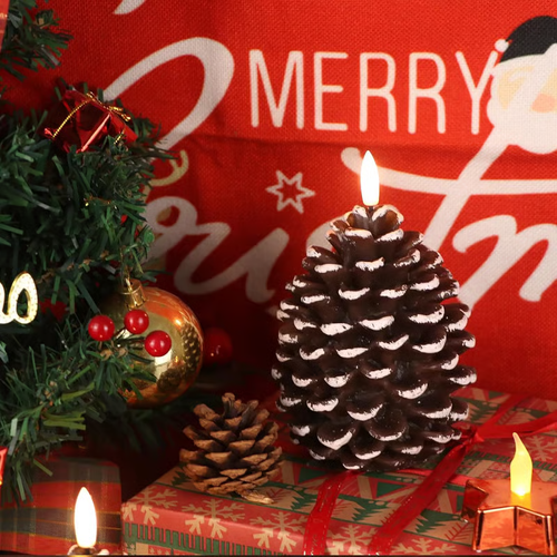 ✨Flameless Pinecone Candles Battery Operated-2pcs
