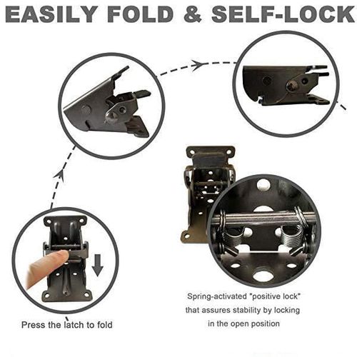 Buy 1 Get 3 Free（4 Pcs）🔥Heavy-Duty Folding Table Leg Brackets with Self-Locking Hinges