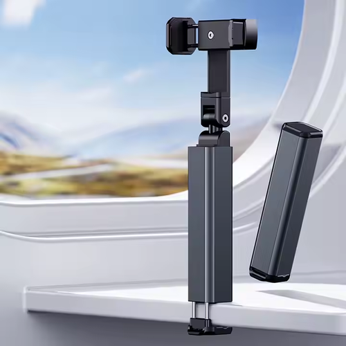Stowable Airplane Travel Phone Holder Stand 360 Rotation Handsfree Mini Foldable Flight Train Aluminum Phone Holder For Trip