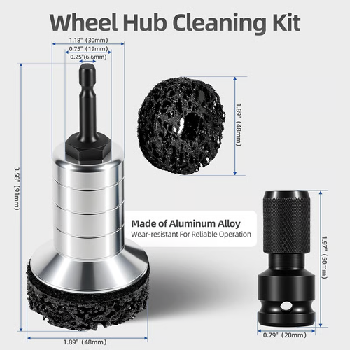Pro-Grade Wheel Hub & Stud Resurfacing Kit | Rust Removal Attachment