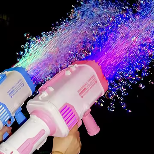 Automatic 69 Holes Launcher Rocket Blowing Bubble Gun MachineToy Electric Bubble toys