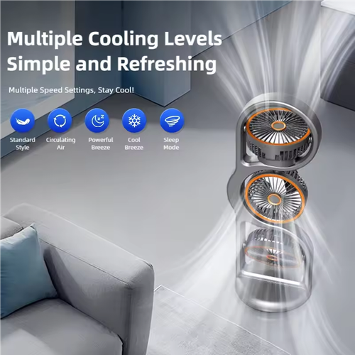 New Portable USB Rechargeable Three-Head Fan