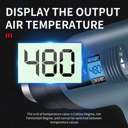 2000W Electric Heat Gun With LCD Display Adjustable Temperature Hair Dryer Tools For Soldering Thermal Blower Shrink Wrapping