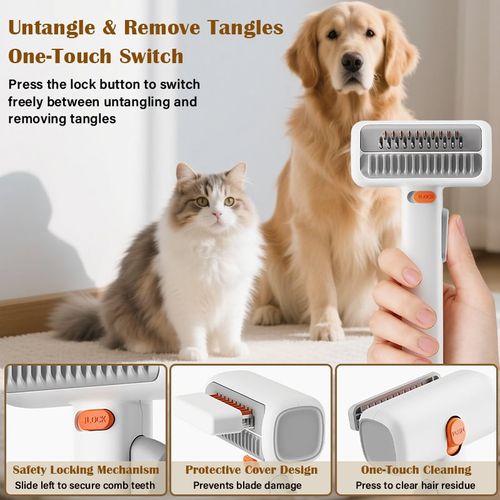 🔥2026 SALE - 2-IN-1 Pet Self-Detangling & Grooming Comb