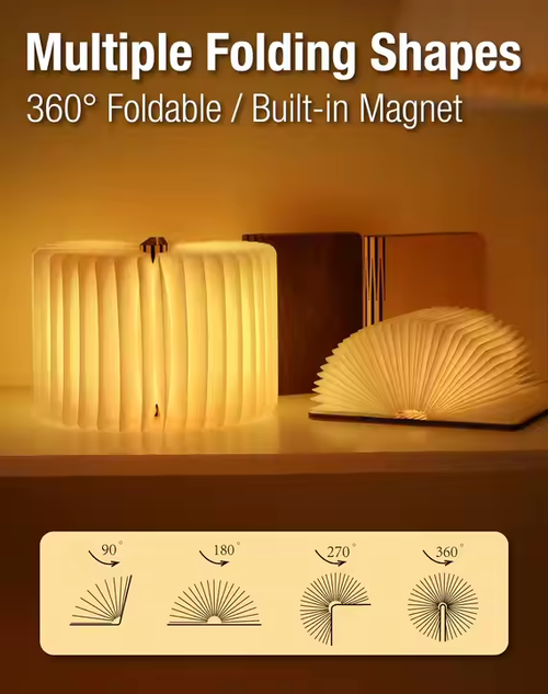 Cute Design Wooden Folding Rechargeable New Usb Book Lights