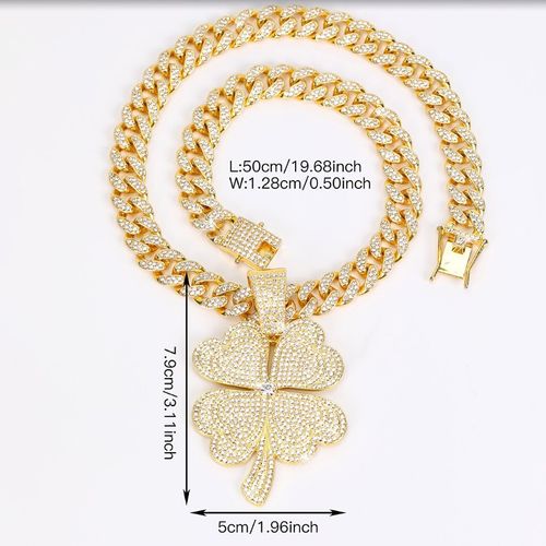 🍀Trendy Full Rhinestone Clover Necklace