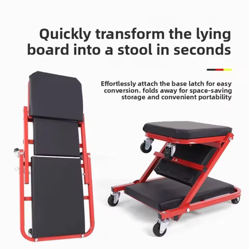 2 in 1 Mechanics Creeper Z Fold Rolling Garage Seat