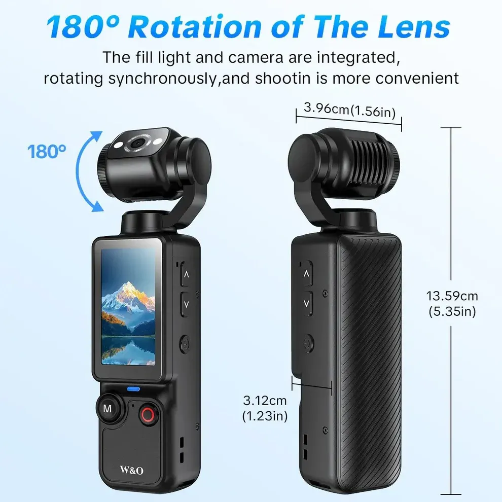 🎥Upgraded Vlogging Camera – 180° Rotating Lens, Full-Body Video Recorder for Travel, Daily Life & Content Creation