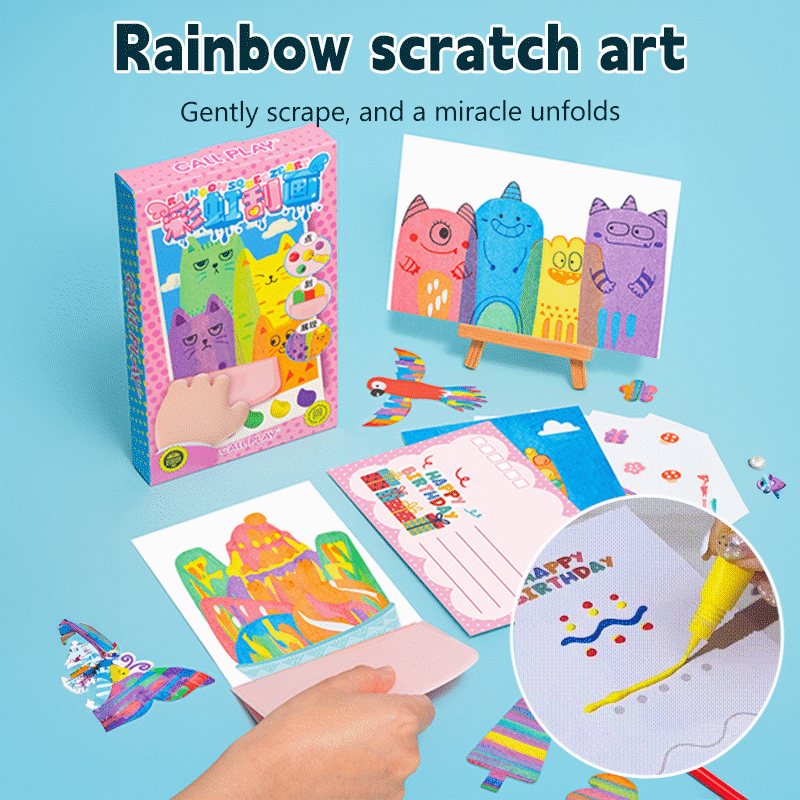 🎅35Pcs DIY Rainbow Scratch Art