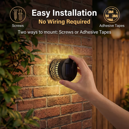 🔥4-Pack Solar Mandala Projector Wall Lights