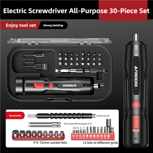 Electric screwdriver rechargeable household small electric drill driver multifunctional screwdriver set tool 30-piece set