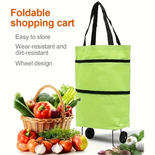 Foldable shopping bag with wheels 🛍️🛒-buy 1 get 1 free! 🎁