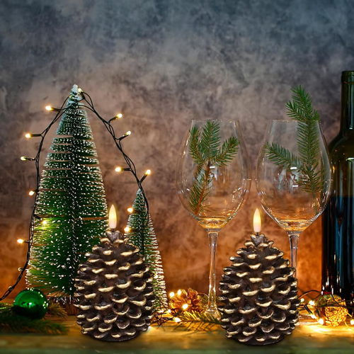 ✨Flameless Pinecone Candles Battery Operated-2pcs