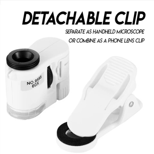 LED Light Mini Mobile Phone Microscope Cell Phone Clip On Microscope