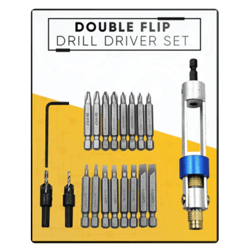 20PC Head Half Time Drill Driver Tools Quick Change Countersink Metal Drill Bit Screwdriver Set