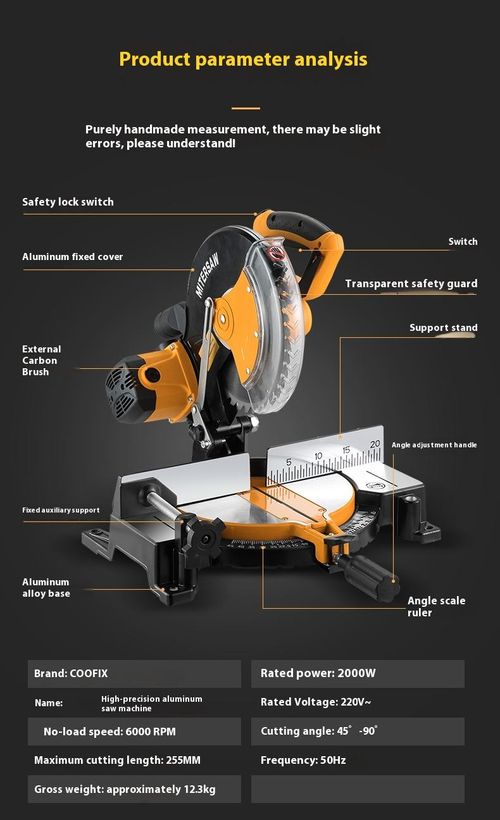 10 inch 255mm multifunctional saw aluminum machine woodworking aluminum cutting machine 45 degree miter saw aluminum machine